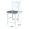 International Concepts Roma Counter Height Stool, 24" Seat Height, White/Heather gray S05-3102 - alternate 8